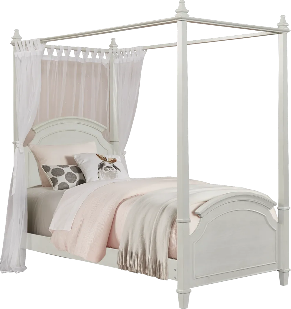 Kids Brooklyn Lane White 4 Pc Full Canopy Bed - Thumbnail - Image 1