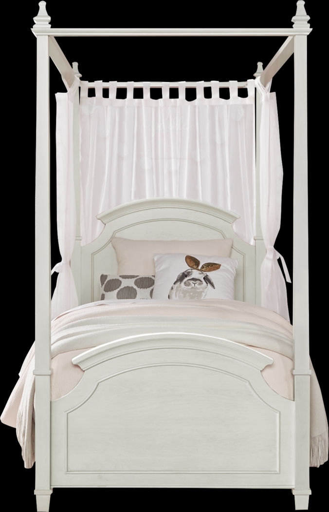 Kids Brooklyn Lane White 4 Pc Twin Canopy Bed - Thumbnail - Image 2