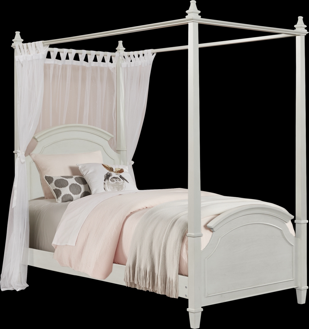 Kids Brooklyn Lane White 4 Pc Twin Canopy Bed - Thumbnail - Image 1