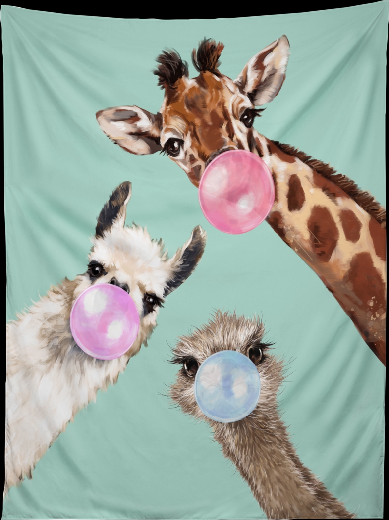 Kids Bubblegum Pop Green Tapestry - Thumbnail - Image 1