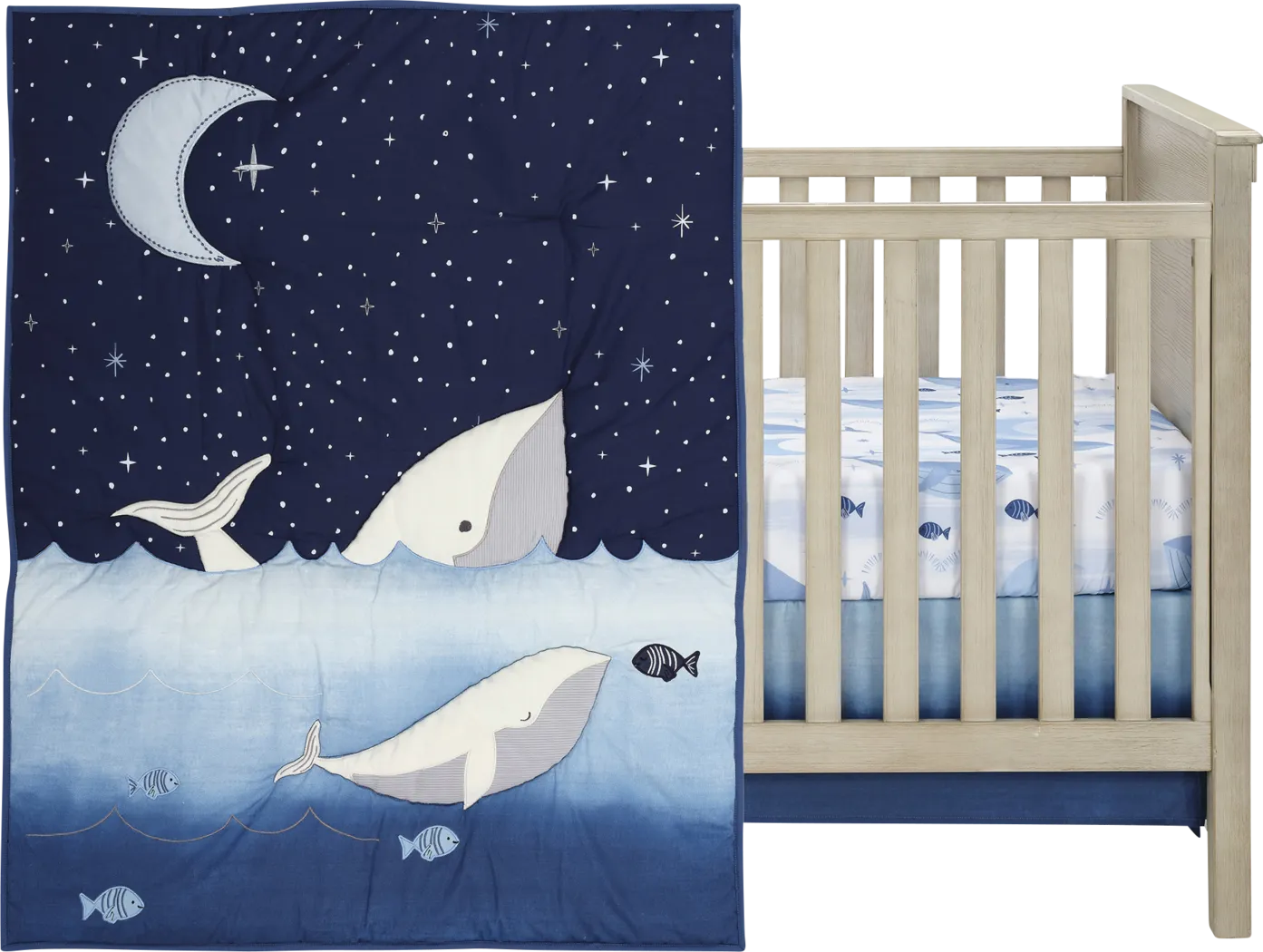 Kids Bubbles and Squirt Blue Baby Bedding Set - Image 2