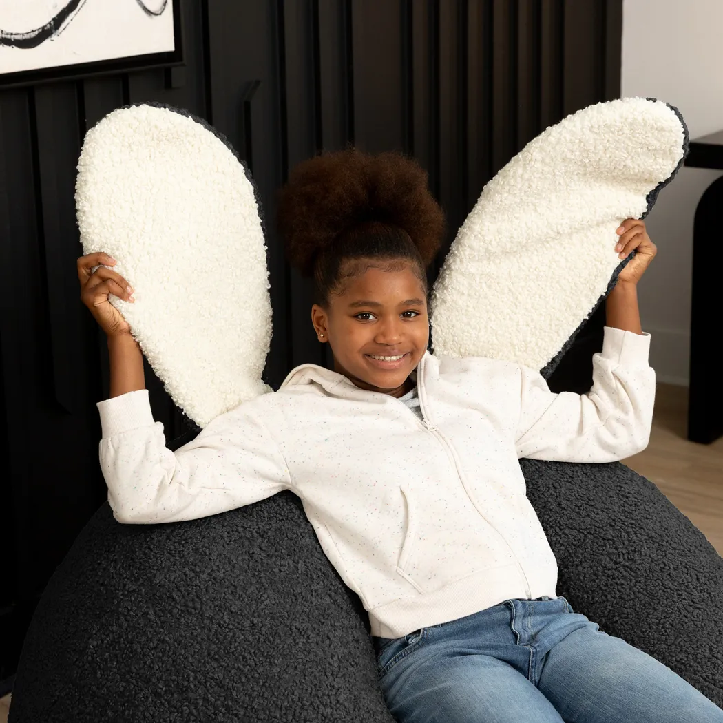 Kids Bunny Black Bean Bag Chair - Thumbnail - Image 6