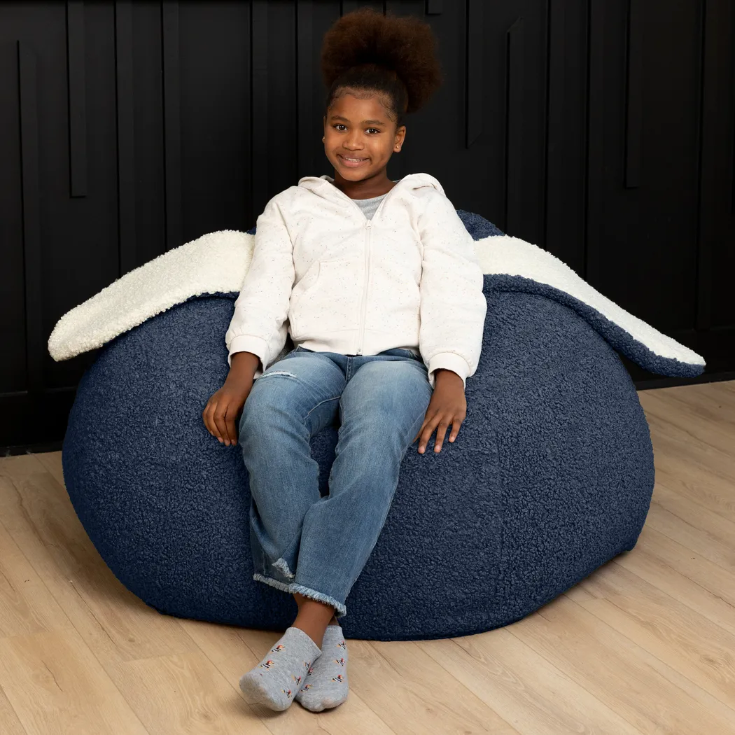 Kids Bunny Blue Bean Bag Chair - Thumbnail - Image 4