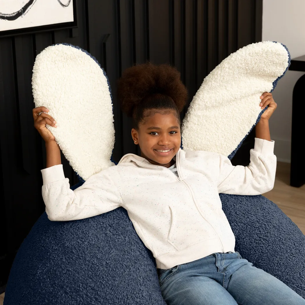 Kids Bunny Blue Bean Bag Chair - Thumbnail - Image 6