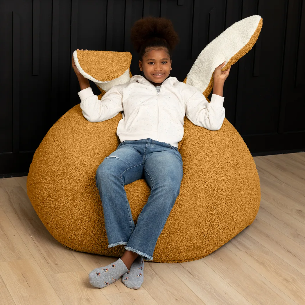 Kids Bunny Gold Bean Bag Chair - Thumbnail - Image 5