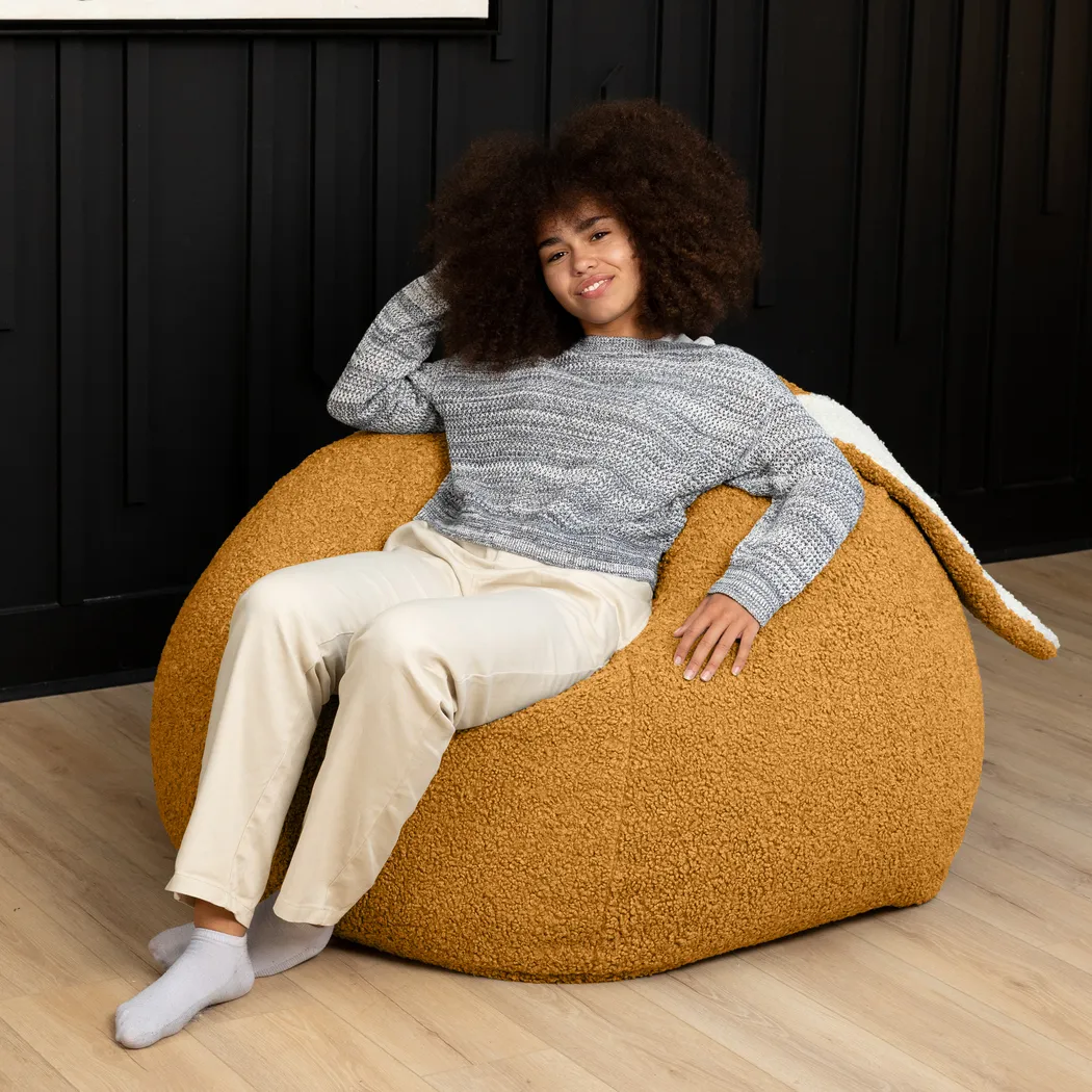 Kids Bunny Gold Bean Bag Chair - Thumbnail - Image 6