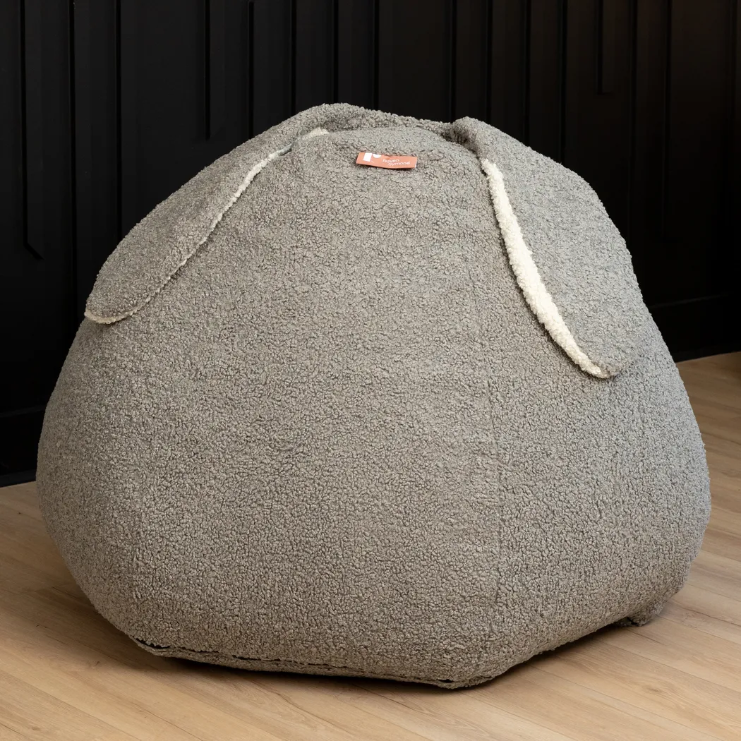 Kids Bunny Gray Bean Bag Chair - Thumbnail - Image 2