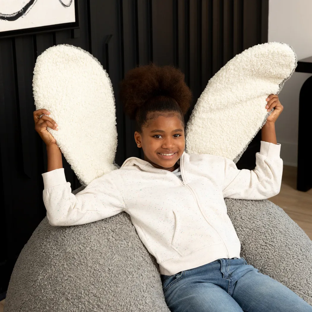 Kids Bunny Gray Bean Bag Chair - Thumbnail - Image 7