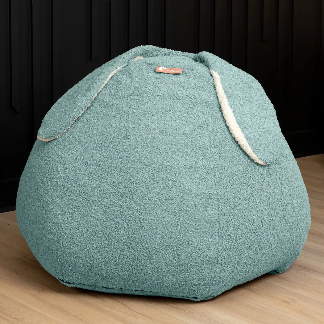 Kids Bunny Green Bean Bag Chair - Thumbnail - Image 2