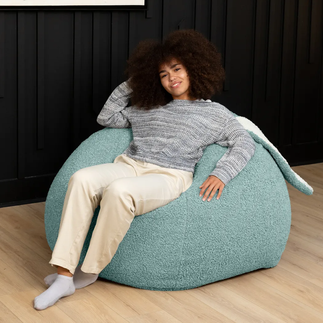 Kids Bunny Green Bean Bag Chair - Thumbnail - Image 5