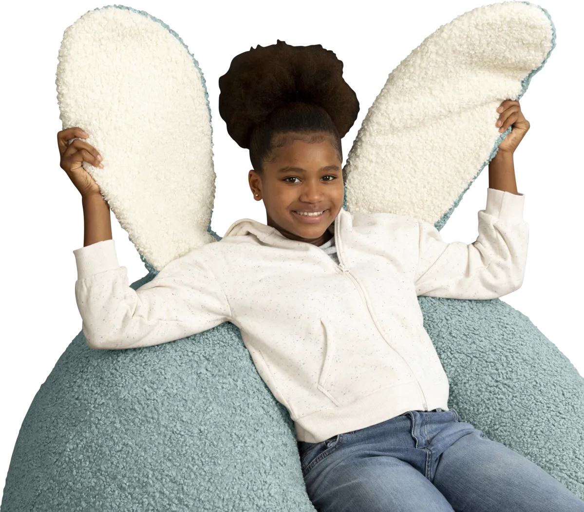Kids Bunny Green Bean Bag Chair - Thumbnail - Image 6