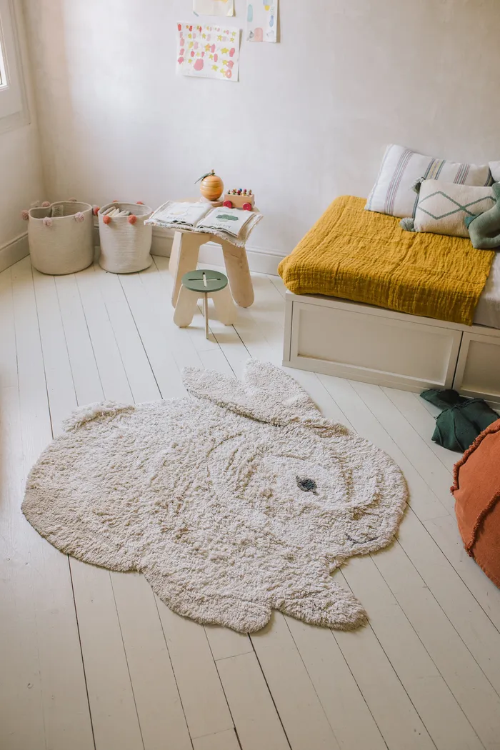 Kids Bunny Natural 4'3 x 4'5 Machine Washable Rug - Thumbnail - Image 2