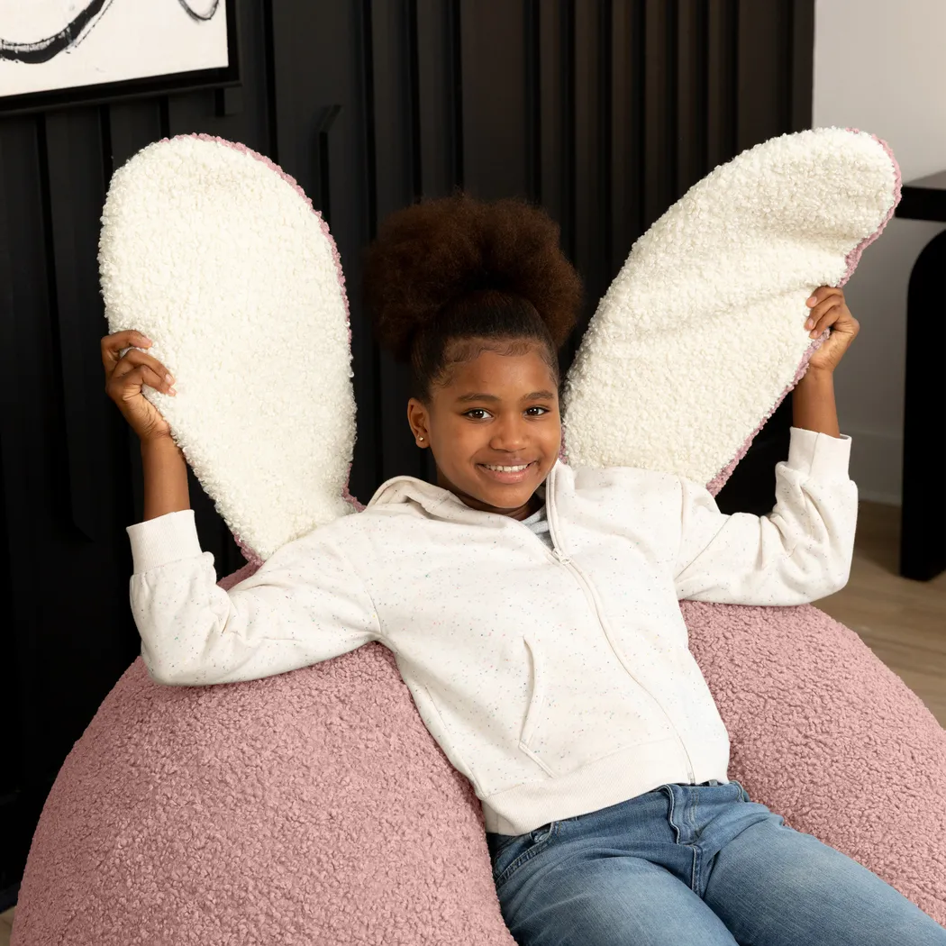 Kids Bunny Pink Bean Bag Chair - Thumbnail - Image 6