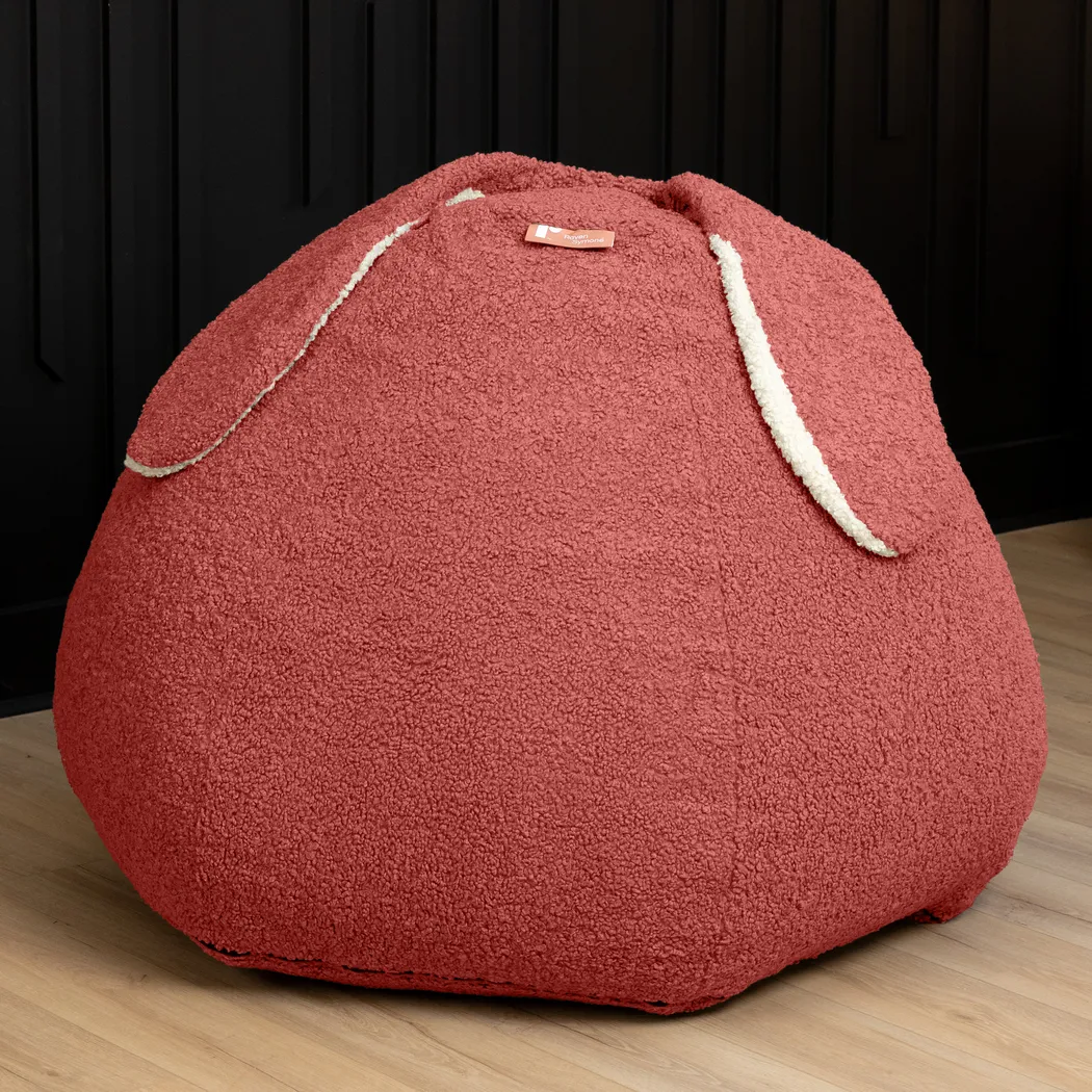 Kids Bunny Red Bean Bag Chair - Thumbnail - Image 2