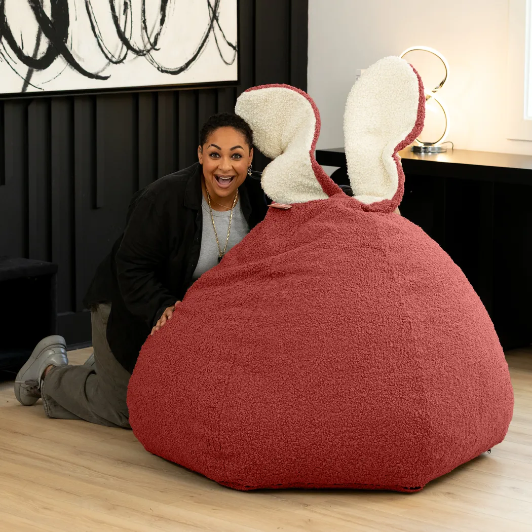 Kids Bunny Red Bean Bag Chair - Thumbnail - Image 4