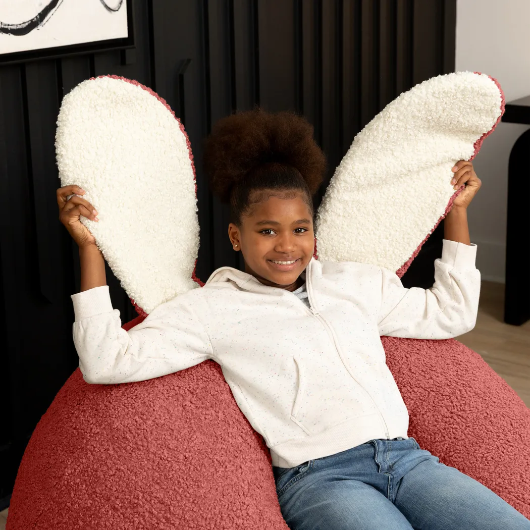 Kids Bunny Red Bean Bag Chair - Thumbnail - Image 7