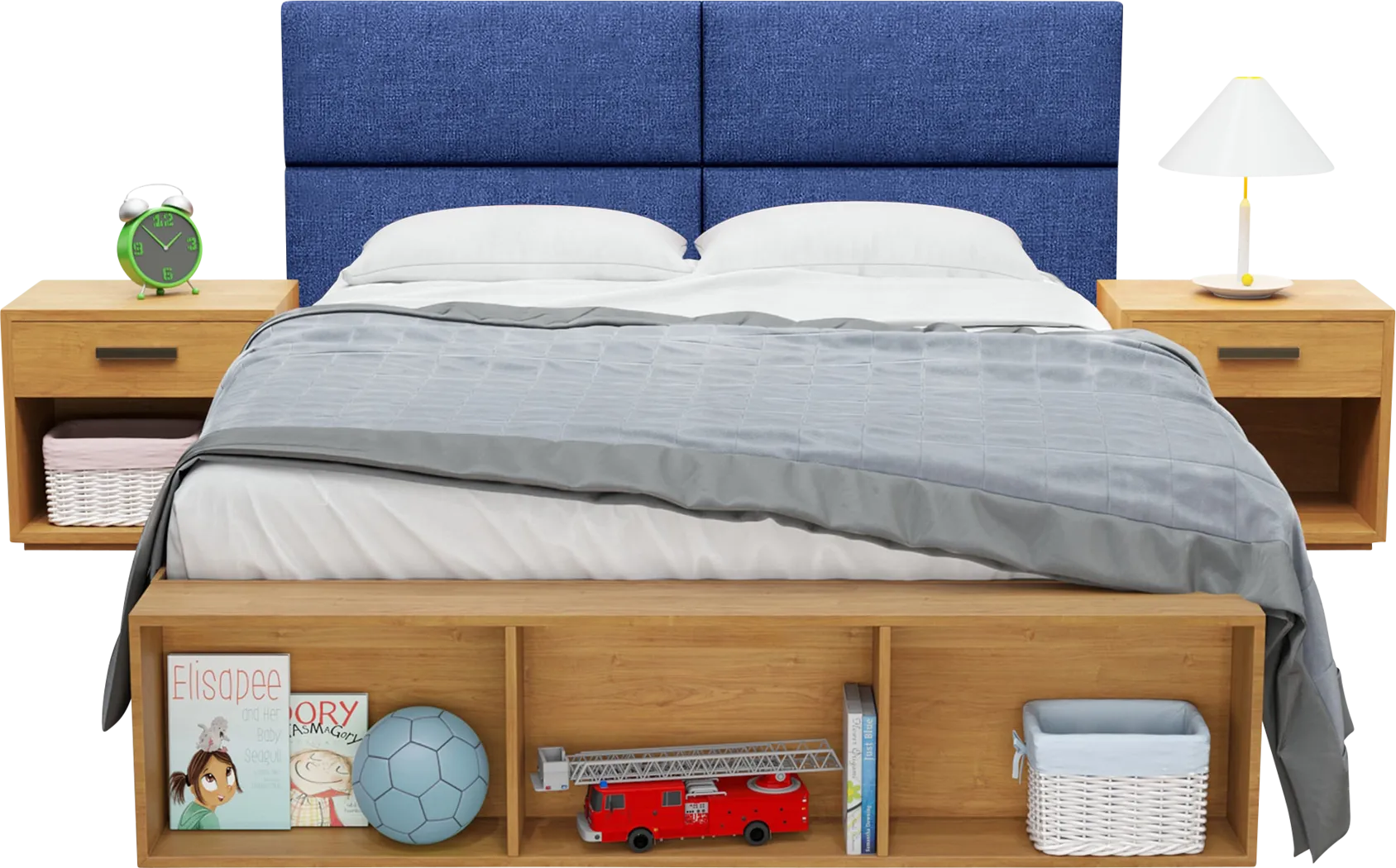 Kids Burkett Blue Full/Queen Headboard Panel, Set of 4 - Thumbnail - Image 1