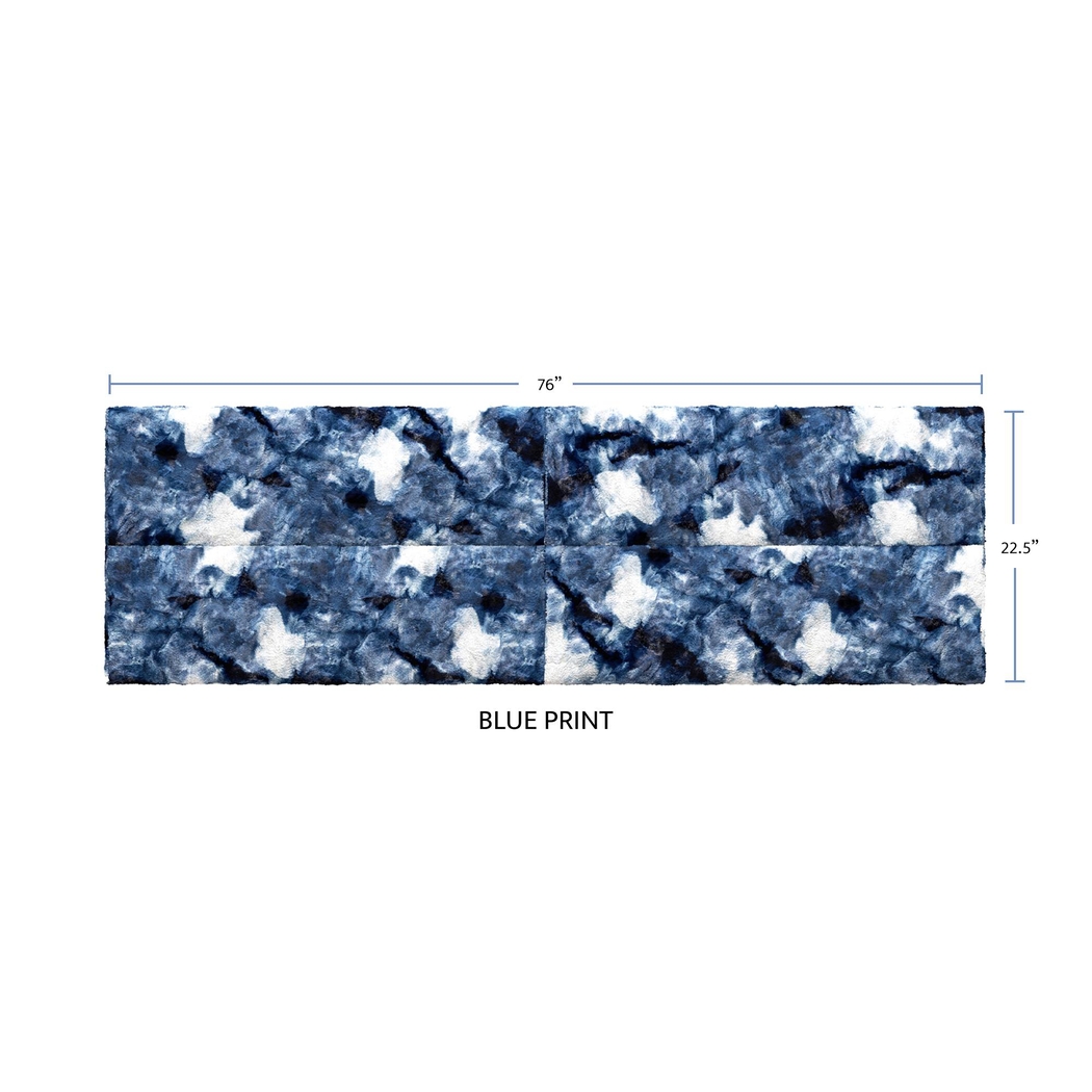 Kids Burkett II Blue White Full/Queen Faux Fur Headboard Panel, Set of 4 - Thumbnail - Image 2