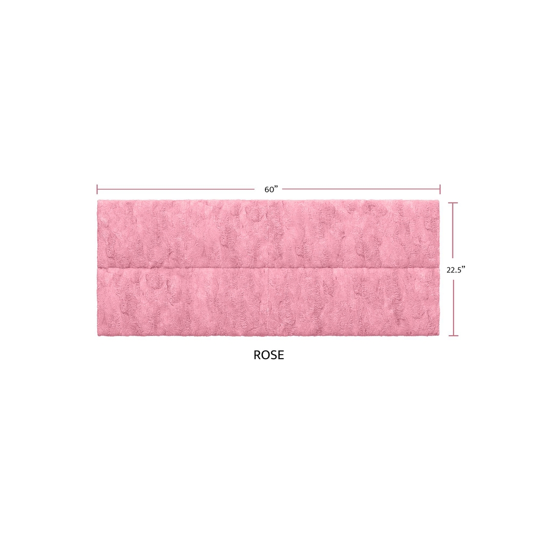 Kids Burkett II Pink Faux Fur Full/Queen Headboard Panel, Set of 4 - Thumbnail - Image 2