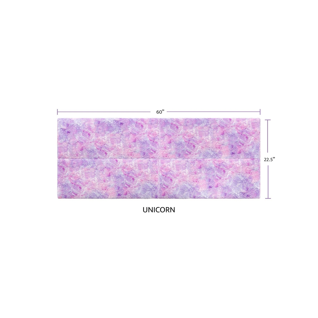Kids Burkett II Pink Purple Faux Fur Full/Queen Headboard Panel, Set of 4 - Thumbnail - Image 2