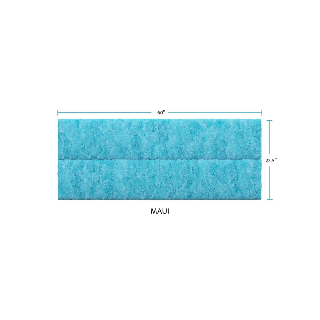 Kids Burkett II Turquoise Faux Fur Full/Queen Headboard Panel, Set of 4 - Thumbnail - Image 3