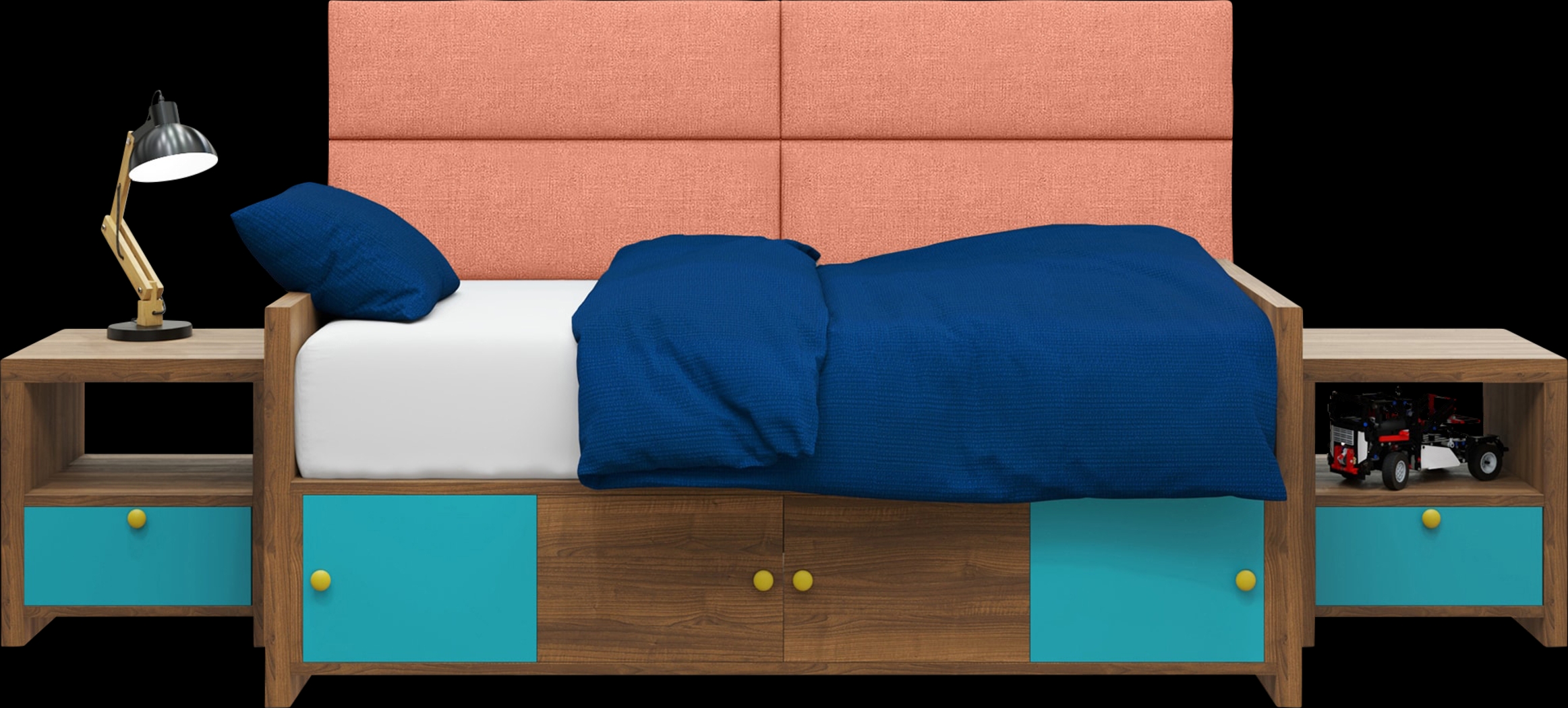 Kids Burkett Salmon Full/Queen Headboard Panel, Set of 4 - Thumbnail - Image 3