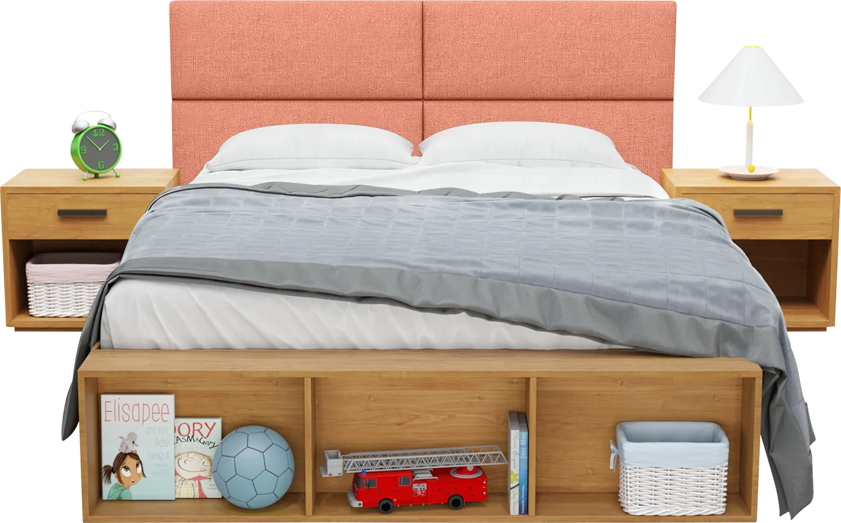 Kids Burkett Salmon Twin Headboard Panel, Set of 4 - Thumbnail - Image 5