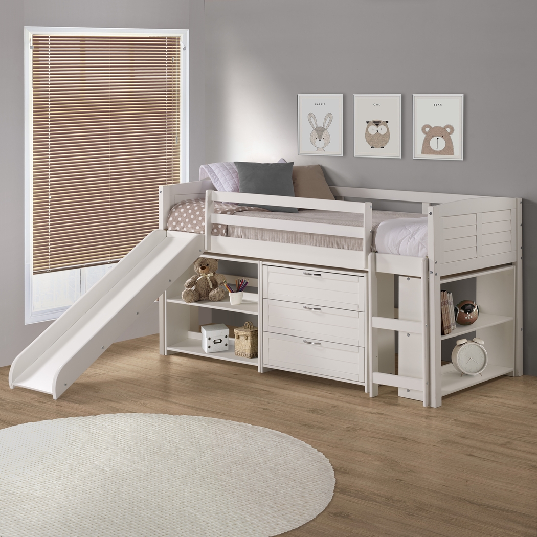 Kids Burlage White Twin Loft Bed - Thumbnail - Image 2