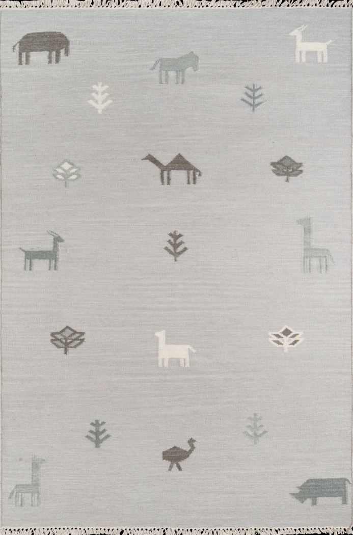Kids Busy Meadow Gray 5' x 7'6 Rug - Thumbnail - Image 1