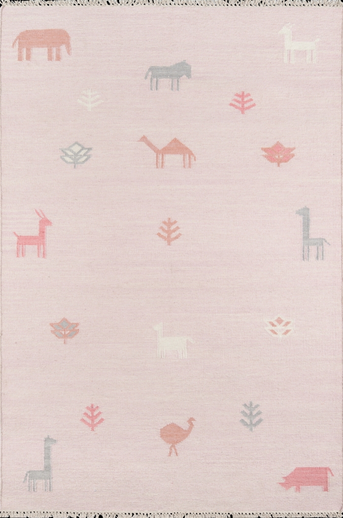 Kids Busy Meadow Pink 3'6 x 5'6 Rug - Thumbnail - Image 1