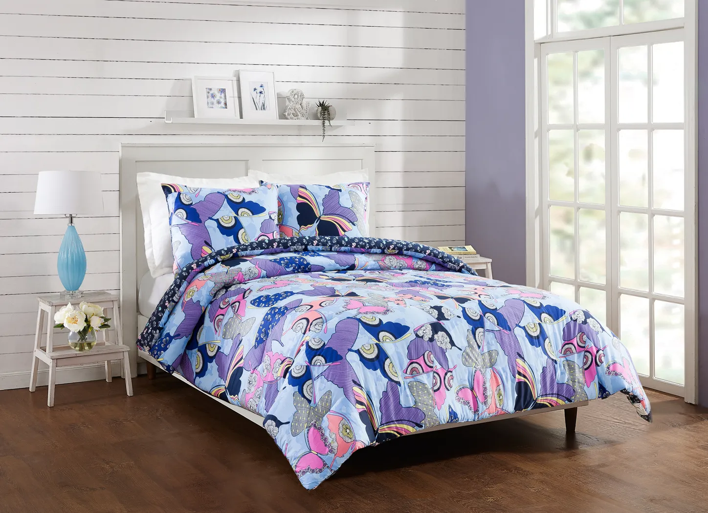 Kids Butterfly Collage Blue 2 Pc Twin/Twin XL Comforter Set - Thumbnail - Image 1