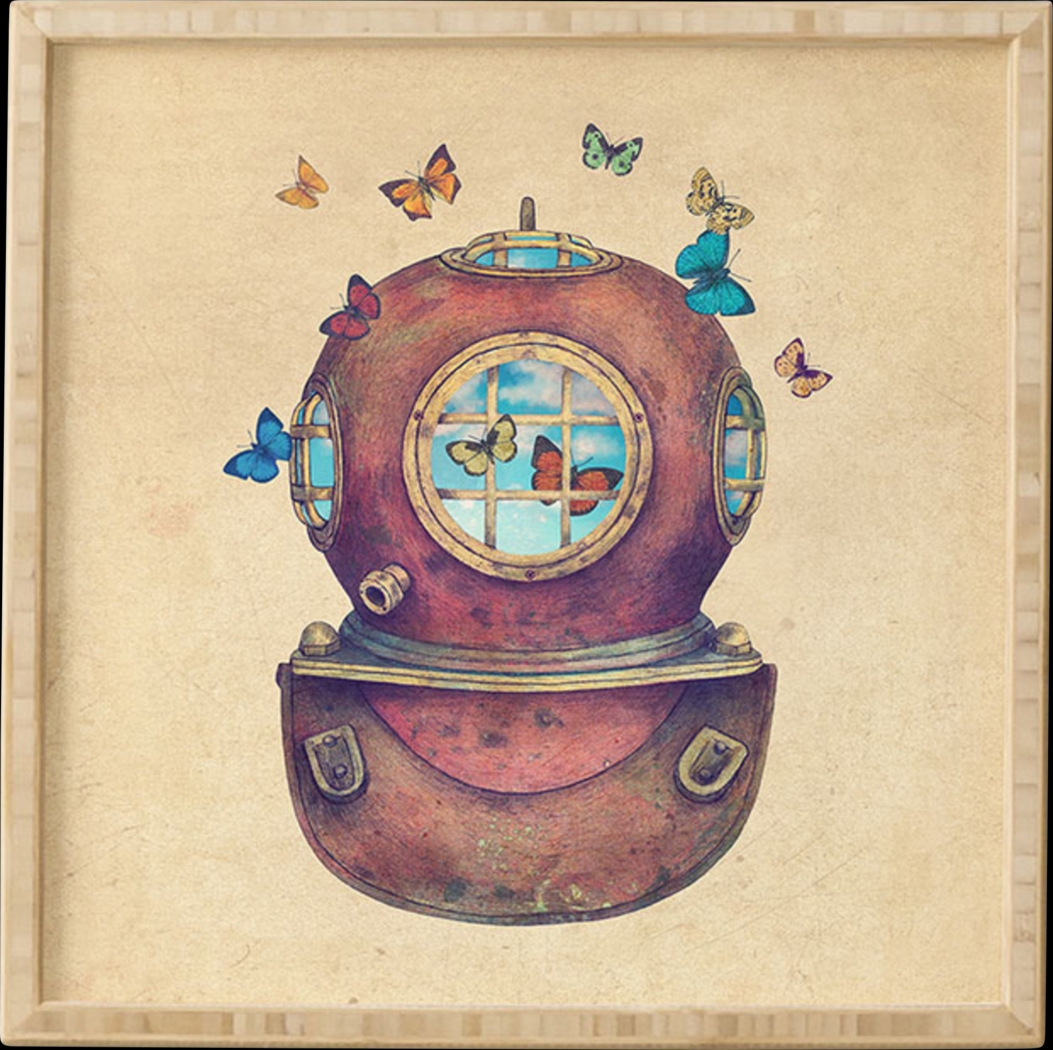 Kids Butterfly Daydream Beige Wall Art - Thumbnail - Image 1