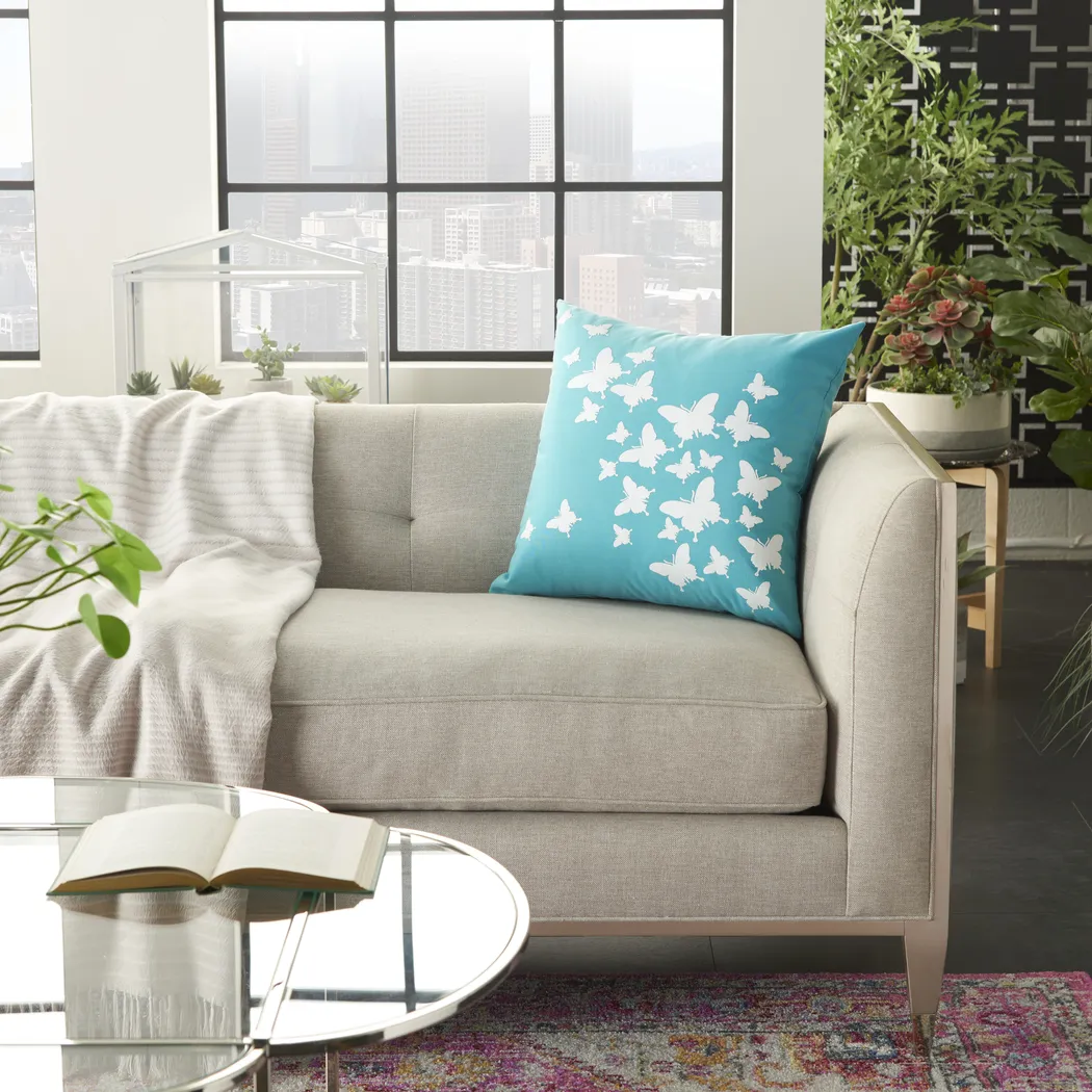 Kids Butterfly Flutter Teal Accent Pillow - Thumbnail - Image 4