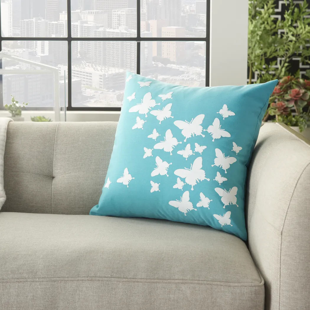 Kids Butterfly Flutter Teal Accent Pillow - Thumbnail - Image 5