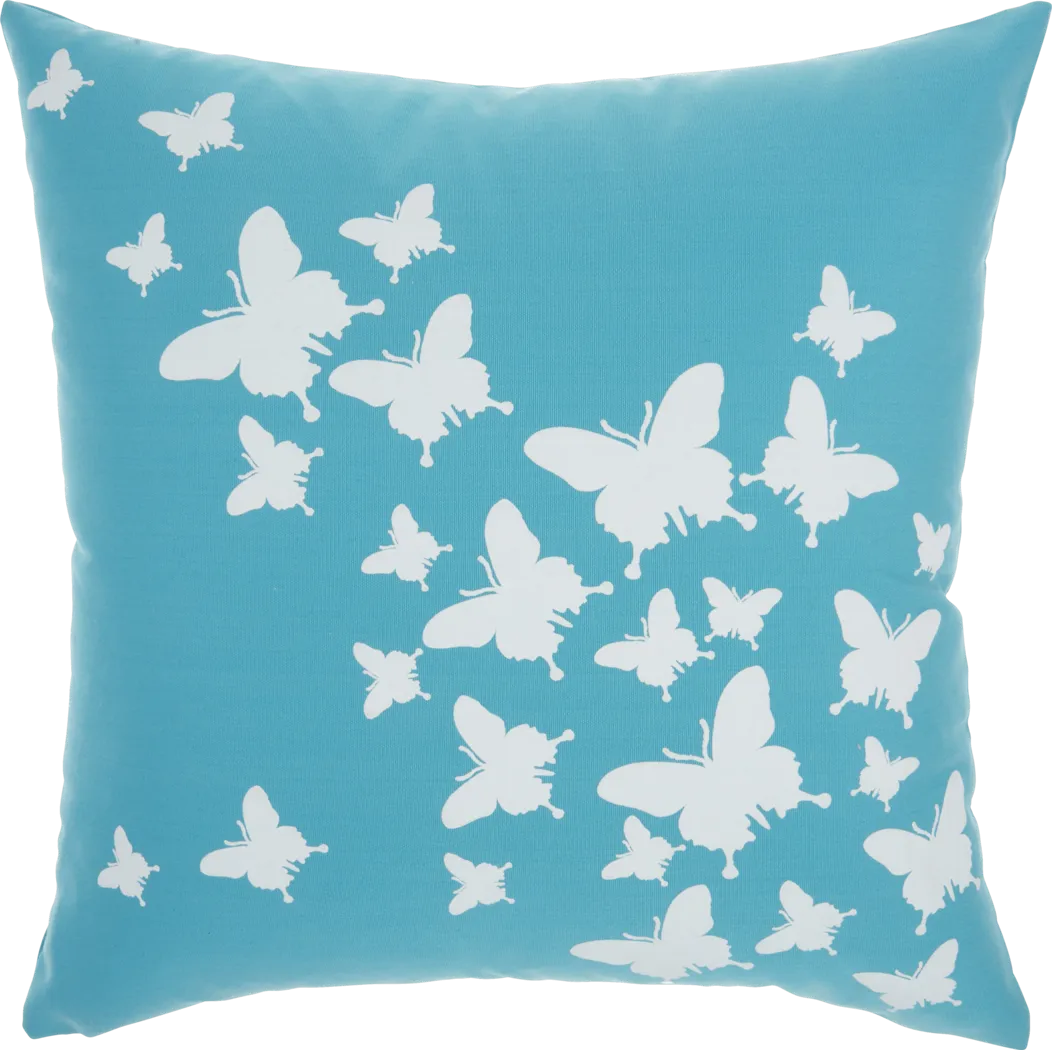 Kids Butterfly Flutter Teal Accent Pillow - Thumbnail - Image 1