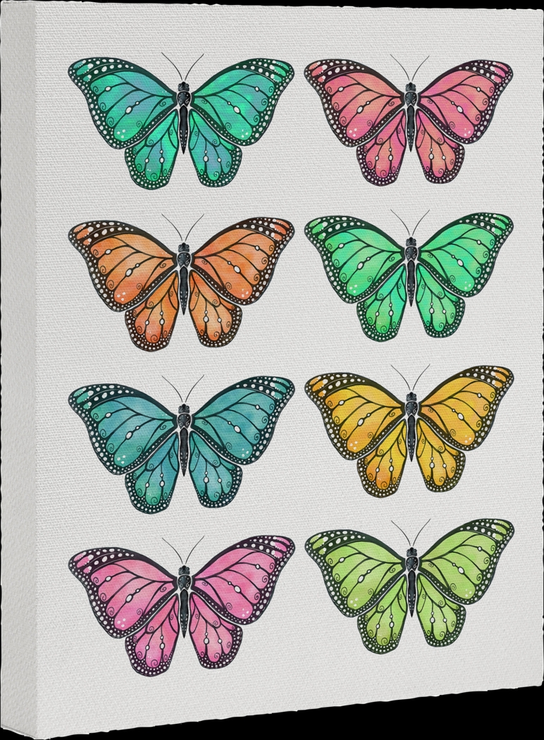 Kids Butterfly Gallery II Beige Artwork - Thumbnail - Image 1