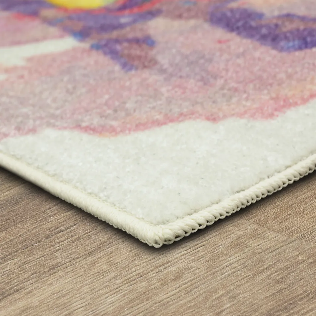 Kids Butterfly Murmurs Pink 5' x 8 Rug - Thumbnail - Image 4
