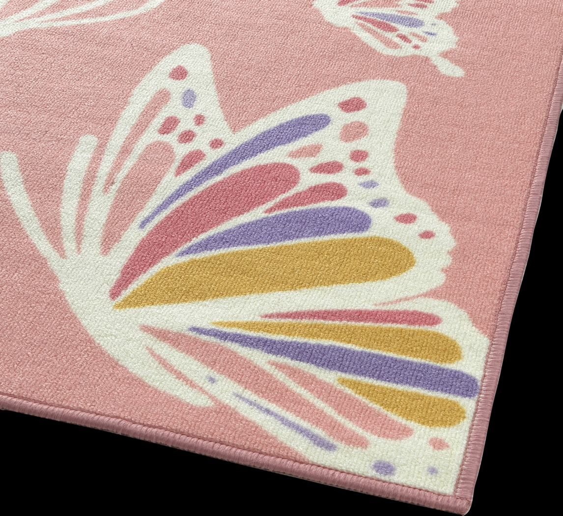 Kids Butterfly Spice Pink 5' x 7' Rug - Thumbnail - Image 3