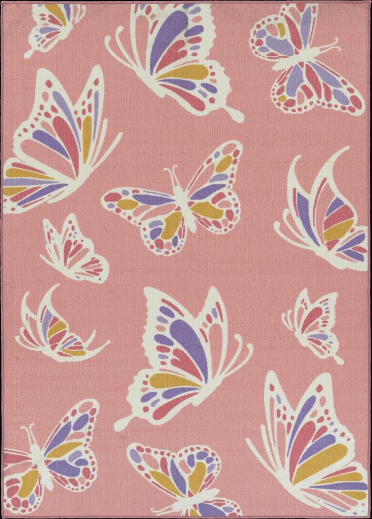 Kids Butterfly Spice Pink 5' x 7' Rug - Thumbnail - Image 1