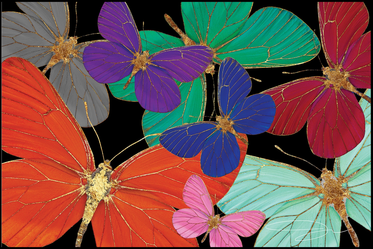 Kids Butterfly World Rainbow Glass Wall Art - Thumbnail - Image 1