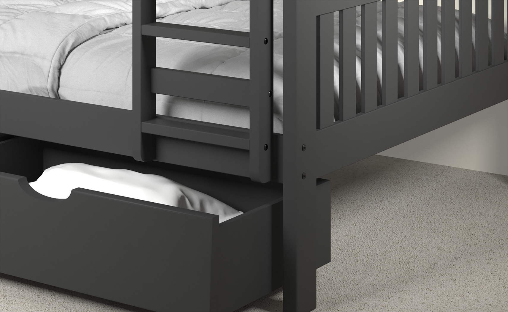 Kids Cabacier Gray Full/Full Bunk Bed - Thumbnail - Image 4