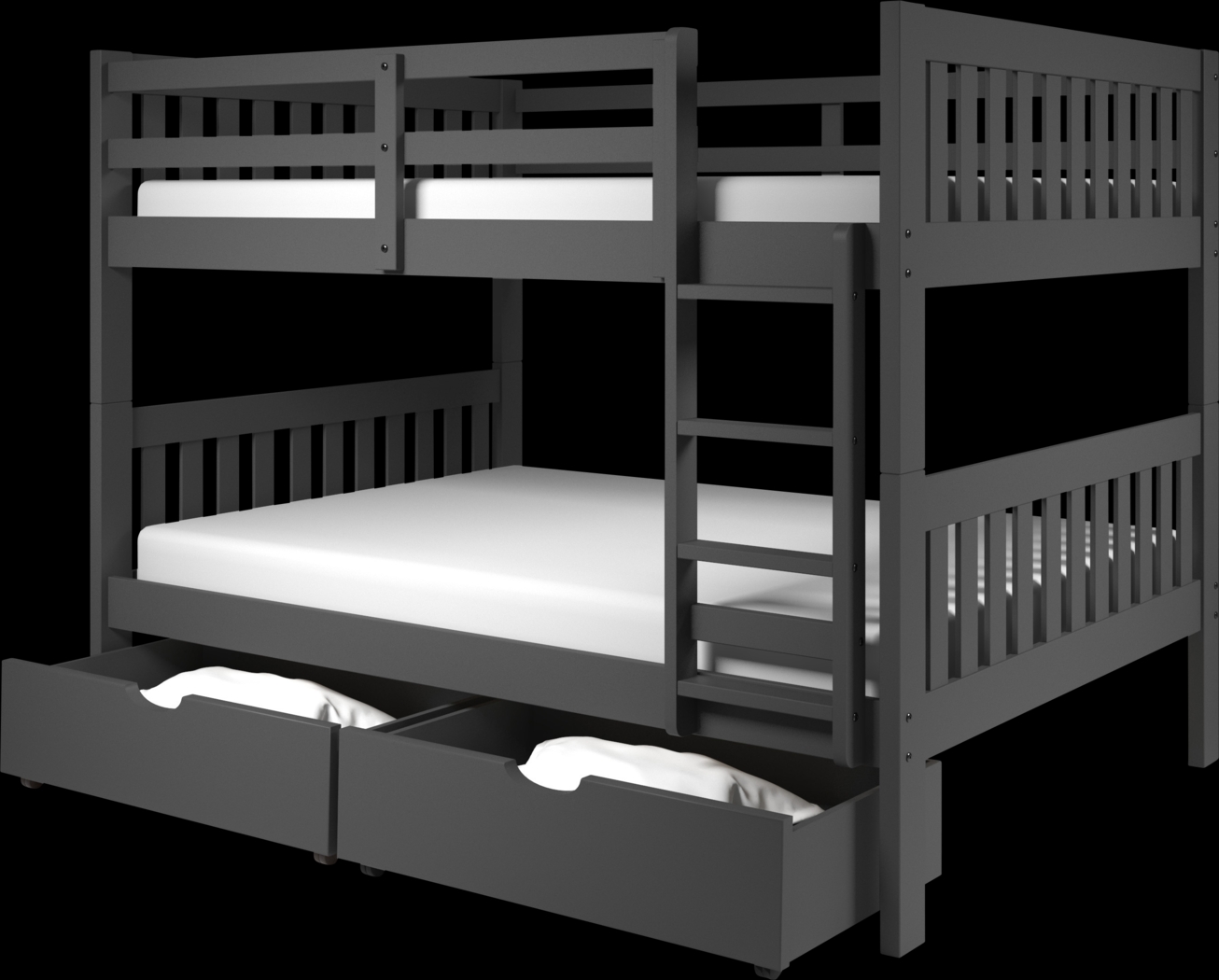 Kids Cabacier Gray Full/Full Bunk Bed - Thumbnail - Image 1