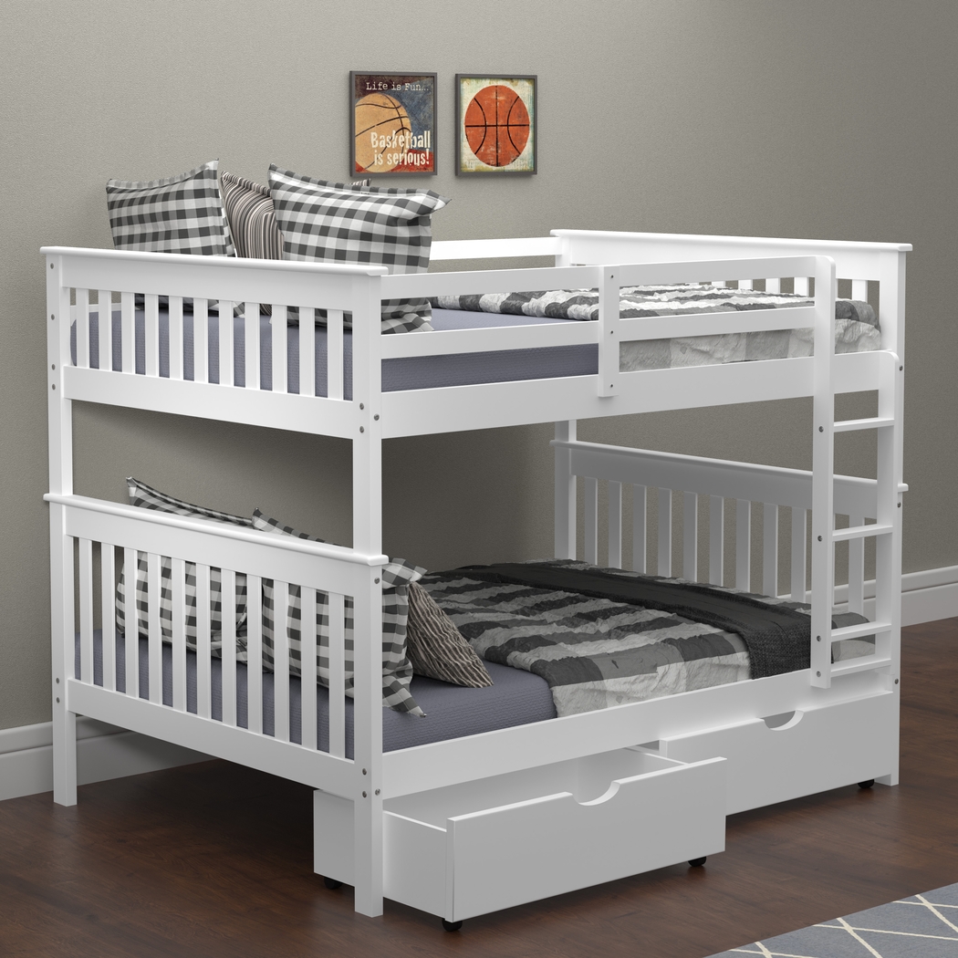 Kids Cabacier White Full/Full Bunk Bed - Thumbnail - Image 2