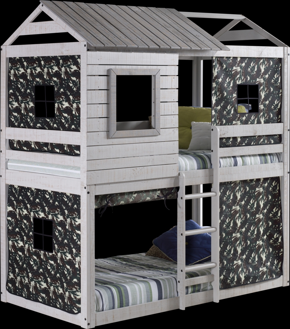 Kids Caely Camo Twin/Twin Gray Bunk Bed - Thumbnail - Image 1