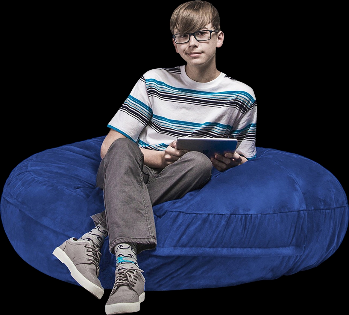 Kids Calix Blue Bean Bag Chair - Thumbnail - Image 1