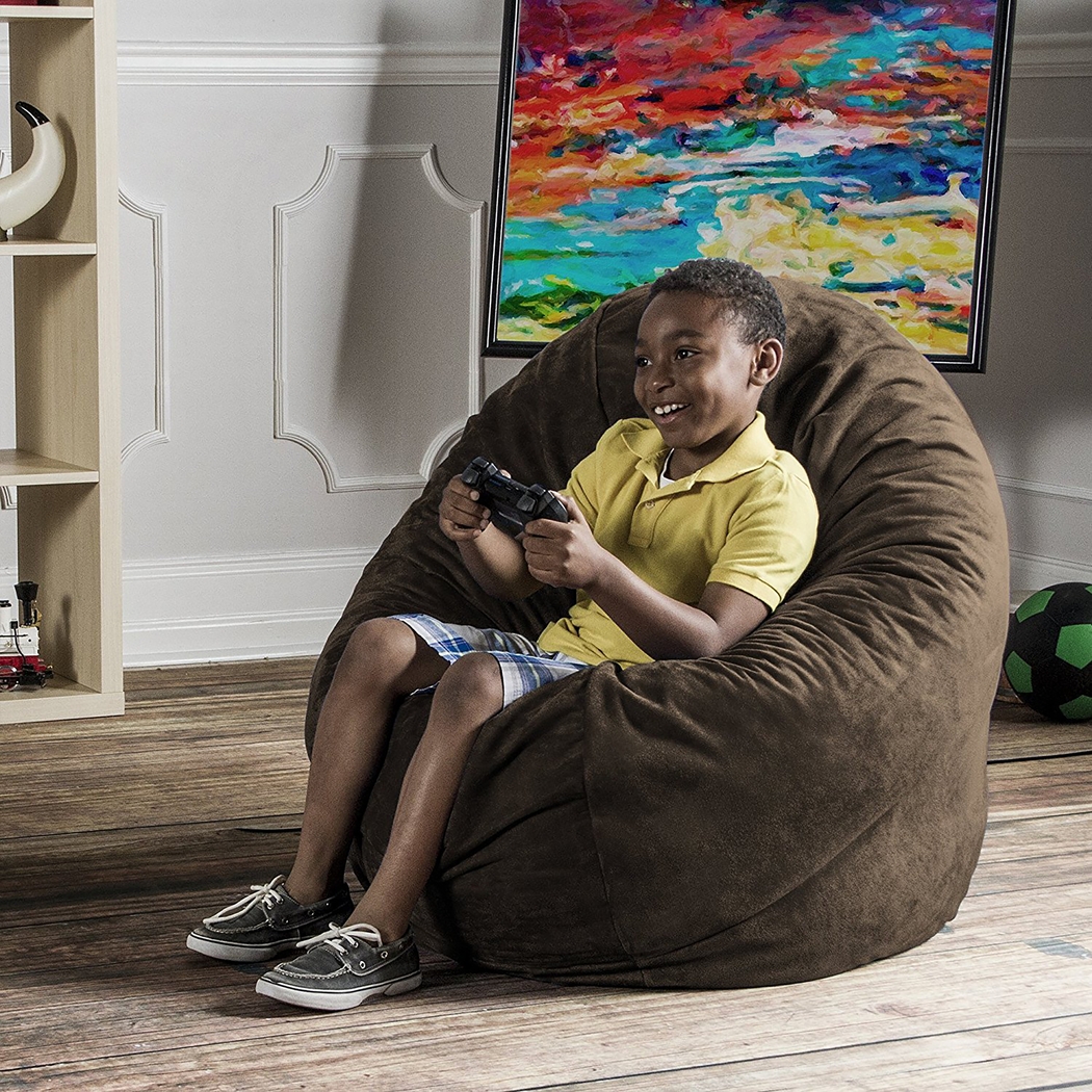 Kids Calix Brown Bean Bag Chair - Thumbnail - Image 4