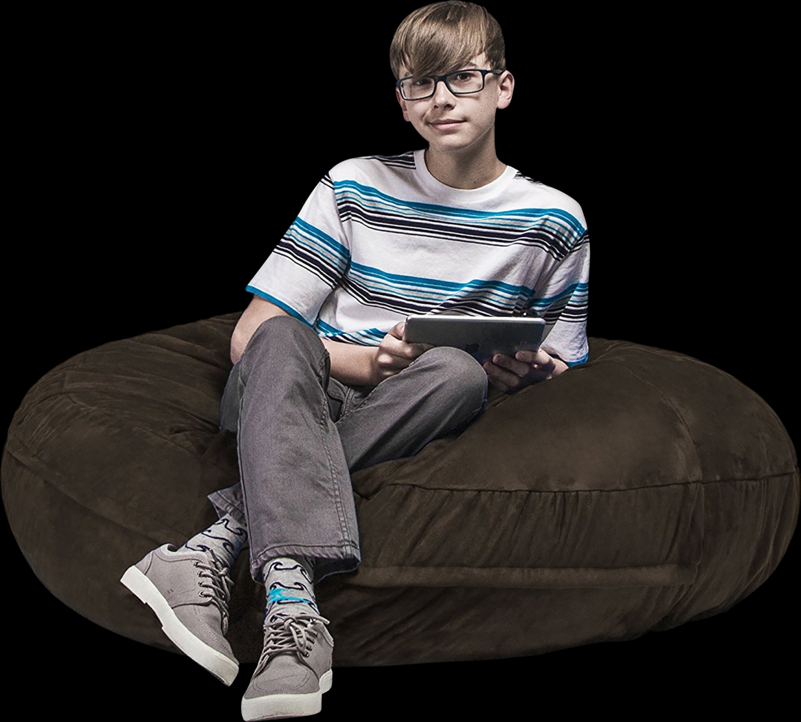 Kids Calix Brown Bean Bag Chair - Thumbnail - Image 1