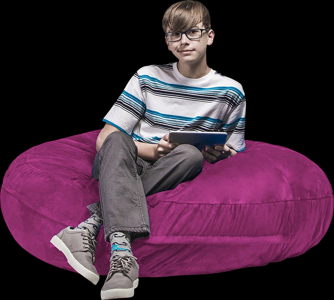 Kids Calix Fuchsia Bean Bag Chair - Thumbnail - Image 5