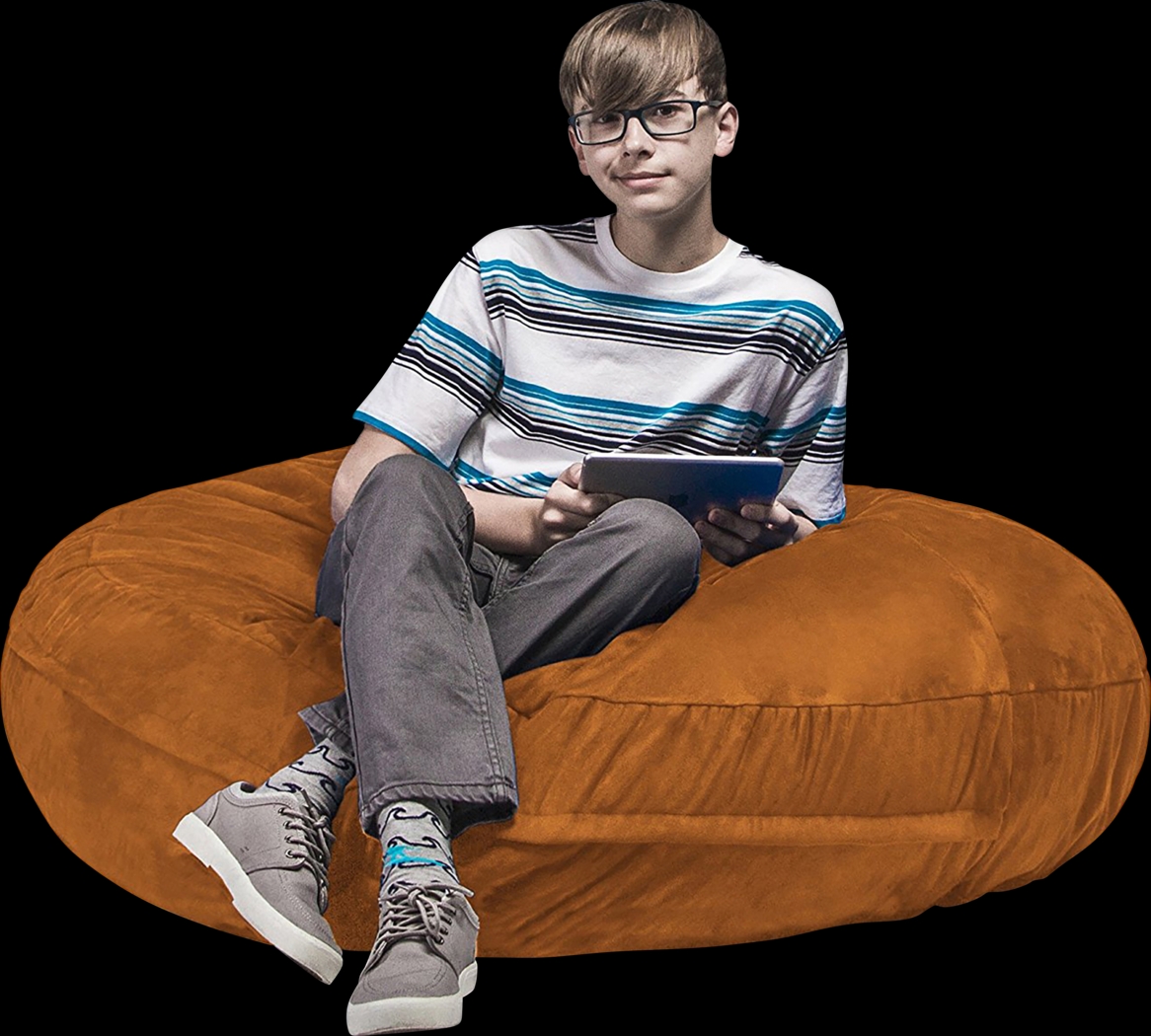 Kids Calix Orange Bean Bag Chair - Thumbnail - Image 5