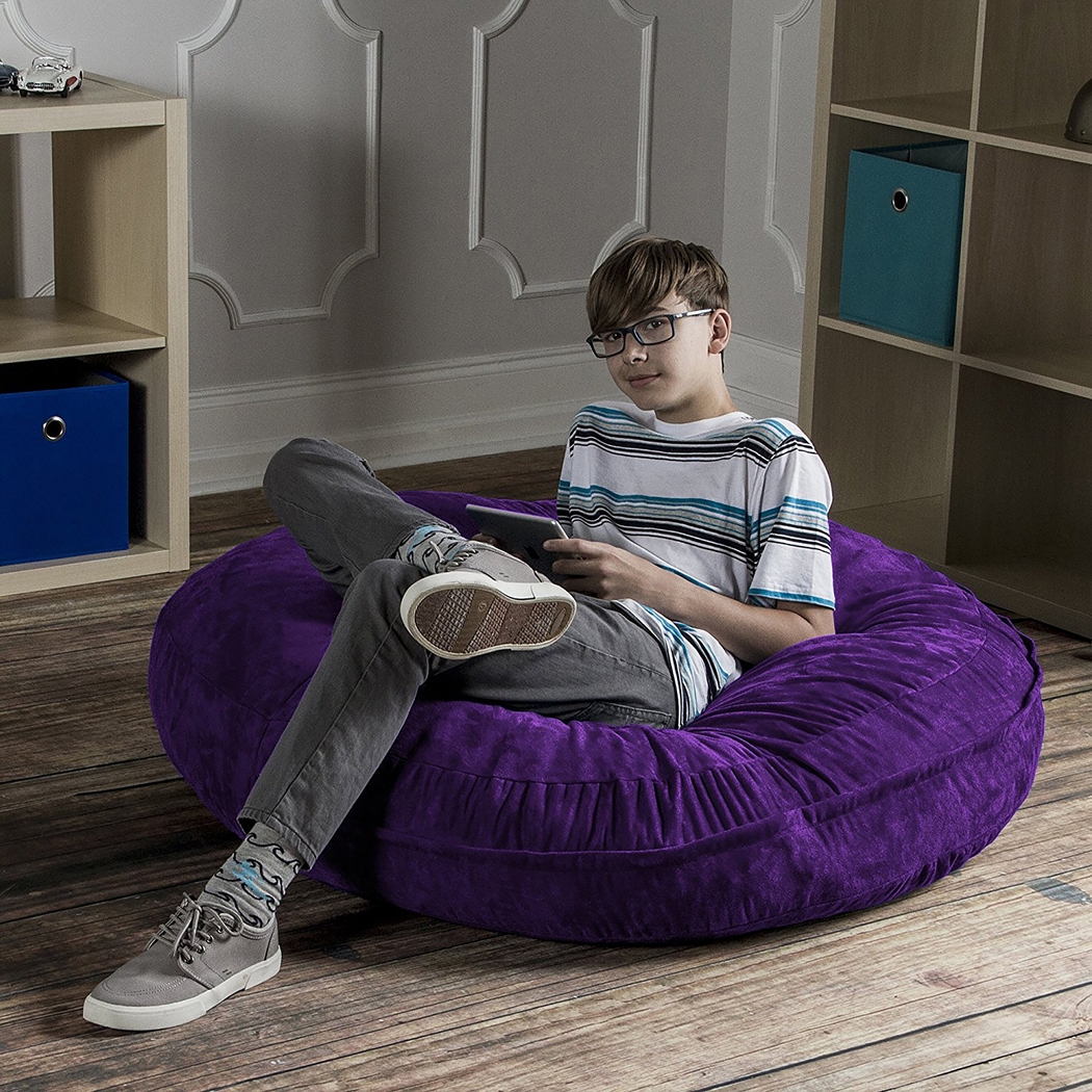 Kids Calix Purple Bean Bag Chair - Thumbnail - Image 2